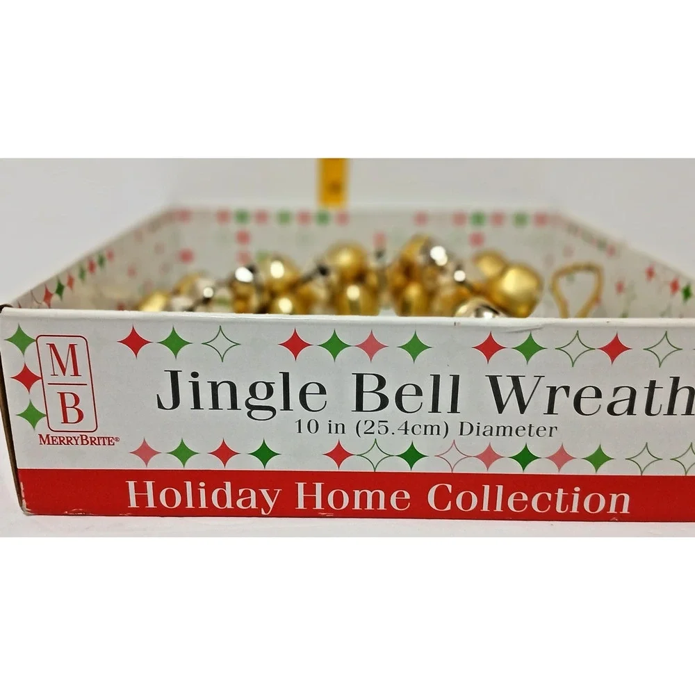 Vibrant Traditional Festive Christmas 2 Sided Gold Jinglebell 10